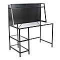 LumiSource Geo Tier 48"W Contemporary Writing Desk, Black/Clear