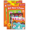 Trend Stinky Stickers, 1", All Year Cheer, 336 Stickers Per Pack, Set Of 2 Packs