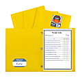 C-Line 2-Pocket Poly Folders With Prongs, Letter Size (8-1/2” x 11”), Yellow, Box Of 25 Folders 1 thumbnail image