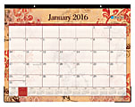Blue Sky® 50% Recycled Desk Pad Calendar, 22" x 17", Heather, January-December 2016