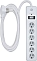 GE 6-Outlet Surge Protector, 10' Cord, White