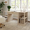 Martha Stewart Kayden Home Office Modular Single-Drawer Desk with Dual 2 Tier Shelves, Light Natural 1 thumbnail image