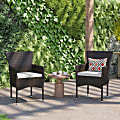 Flash Furniture Maxim Modern Wicker Patio Armchairs With Cushions, Cream/Espresso, Set Of 2 Chairs 1 thumbnail image