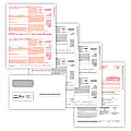 ComplyRight 1099-NEC Tax Form Set, 4-Part, 2-Up, Copies A/B/C, Laser, 8-1/2" x 11", Pack Of 100 Forms And Envelopes