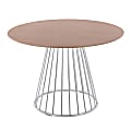 LumiSource Canary Contemporary Dining Table, 29-1/2”H x 29-1/2”W x 43-1/2”D, Silver/Walnut