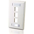 C2G Premise Plus Multimedia Keystone Wall Plate - Mounting plate - white - 3 ports 1 thumbnail image