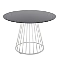 LumiSource Canary Contemporary Dining Table, 29-1/2”H x 29-1/2”W x 43-1/2”D, White/Black