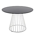 LumiSource Canary Contemporary Dining Table, 29-1/2”H x 29-1/2”W x 43-1/2”D, White/Black 1 thumbnail image