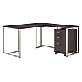 kathy ireland® Office by Bush Business Furniture Method 60"W L-Shaped Desk With 30"W Return And Mobile File Cabinet, Storm Gray, Standard Delivery