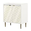 South Shore Hype 29"W Storage Cabinet, White/Gold