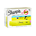 Sharpie® Blade Highlighters, Chisel Point, Fluorescent Yellow, Pack Of 12