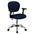 Flash Furniture Mesh Mid-Back Swivel Task Chair With Arms, Navy/Silver 1 thumbnail image