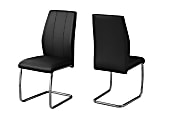 Monarch Specialties Sebastian Dining Chairs, Black/Chrome, Set Of 2 Chairs