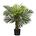 Nearly Natural 26"H Robellini Palm Artificial Tree, 26"H x 22"W x 19"D, Black/Green 1 thumbnail image