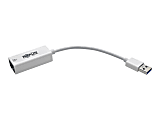Tripp Lite USB 3.0 SuperSpeed to Gigabit Ethernet NIC Network Adapter RJ45 10/100/1000 White - Network adapter - USB 3.0 - Gigabit Ethernet - white