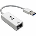 Eaton Tripp Lite Series USB 3.0 SuperSpeed to Gigabit Ethernet NIC Network Adapter RJ45 10/100/1000 White - U336000GBW 1 thumbnail image