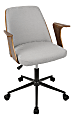 LumiSource Verdana Mid-Century Modern Mid-Back Chair, Gray/Walnut/Black