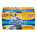 Glad® ForceFlex® Drawstring Trash Bags, 13 Gallons, White, Box Of 38