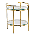 LumiSource Rhonda Contemporary Glam Side Table, 22”H x 17-1/4”W x 19-1/4”D, Gold/Clear