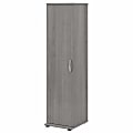 Bush® Business Furniture Universal Tall Narrow Storage Cabinet With Door And Shelves, Platinum Gray, Standard Delivery