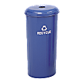 Safco® Round Recycling Receptacle With Lid, 20 Gallons, Blue