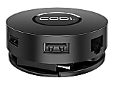 Codi 7 Port Mini Dock - for Desktop PC/Tablet - Yes - microSD - 100 W - USB Type C - 2 Displays Supported - 4K - 3840 x 2160, 1920 x 1080 - USB Type-C - 1 x RJ-45 Ports - Network (RJ-45) - 2 x HDMI Ports - HDMI - Black - Wired