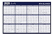 AT-A-GLANCE® Yearly Erasable Wall Calendar, 48" x 32", Blue/Red, January To December 2020, A152 1 thumbnail image
