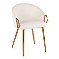 LumiSource Claire Chairs, Cream/Gold, Set Of 2 Chairs