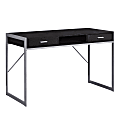 Monarch Specialties Computer Desk With Drawers, Cappuccino/Silver