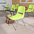 Flash Furniture Ergonomic Shell Chair With Right Handed Flip-Up Tablet Arm, Green
