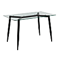 LumiSource Clara Contemporary Table, 30” x 47-1/4”, Black/Clear 1 thumbnail image