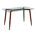 LumiSource Clara Contemporary Table, 30” x 47-1/4”, Walnut/Clear 1 thumbnail image