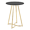 LumiSource Cece Canary Contemporary Glam Counter Table, 36”H x 27”W x 27”D, Gold/Black