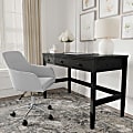 Martha Stewart Rhett Home Office 3 Drawer Desk with Tapered Legs, Black Frame/Oil Rubbed Bronzed Hardware 1 thumbnail image
