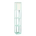 Lalia Home Column Shelf Floor Lamp, 62-3/4"H, Aqua/White