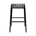 Eurostyle Enid Outdoor Furniture Steel Stackable Bar Stools, Black, Set of 2 Stools