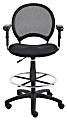 Boss Office Products Mesh Drafting Stool With Back, Black 1 thumbnail image