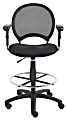 Boss Office Products Mesh Drafting Stool With Back, Black