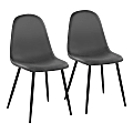 LumiSource Pebble Contemporary Dining Chairs, Gray/Black, Set Of 2 Chairs