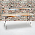 Flash Furniture Birchwood Bar Top Riser, 12"H x 11-3/4"W x 72"D, Natural/Silver 1 thumbnail image