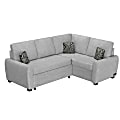 Lifestyle Solutions Serta Sheldon Convertible Sectional Sofa, 37-4/5”H x 93-3/4”W x 70-1/8”D, Ivory