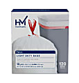 Highmark™ Tall 0.6 mil Drawstring Kitchen Trash Bags, 13 Gallon, 24" x 28", White, Box Of 120 1 thumbnail image