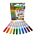 Crayola Dura-Wedge Tip Dry-Erase Washable Markers, Chisel Tip, Assorted Ink Colors, Pack Of 10 Markers