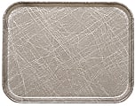 Cambro Camtray Rectangular Serving Trays, 14" x 18", Gray Abstract, Pack Of 12 Trays