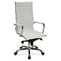 Lorell® Modern Ergonomic Bonded Leather High-Back Chair, White 1 thumbnail image