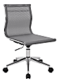 LumiSource Mirage Fabric Industrial Office Chair, Chrome/Silver