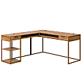 Sauder® International Lux 66"W L-Shaped Desk, Sindoori Mango