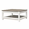 Ameriwood Home Chapel Hill Rustic Farmhouse Coffee Table, 17"H x 35-7/16"W x 35-7/16"D, White/Brown Oak 1 thumbnail image