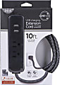 Cordinate 2-Outlet Grounded Extension Cord With USB, 10', Dark Heather 1 thumbnail image