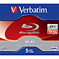 Verbatim BD-RE 25GB 2X with Branded Surface - 5pk Jewel Case - 5pk Jewel Case